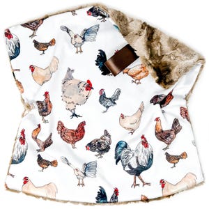 Lovey: Chickens. Minky. Lovie. Baby Gift. Baby Sleep. Comfort Object. Farm. Rooster. Hens. Bantys. Orpingtons. Sebrights. Brown.