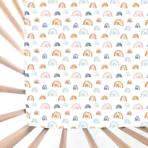 rainbow fitted crib sheet