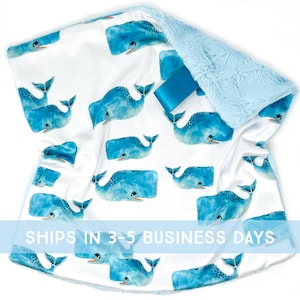 Lovey: Whale Pod in Blue. Ocean. Lovie. Minky. Navy. Sea. Nautical. Watercolor. Underwater Animals. Boy. Lovey for Babies. Baby Gift. PYO.
