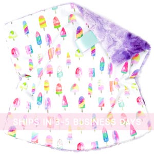 Lovey: Watercolor Ice Creams. Pink. Lovie. Minky. Soft. Cuddly. Ice Cream Cones. Sprinkles. Girl. Colorful. Rainbow Colors. Baby Gift. PYO.