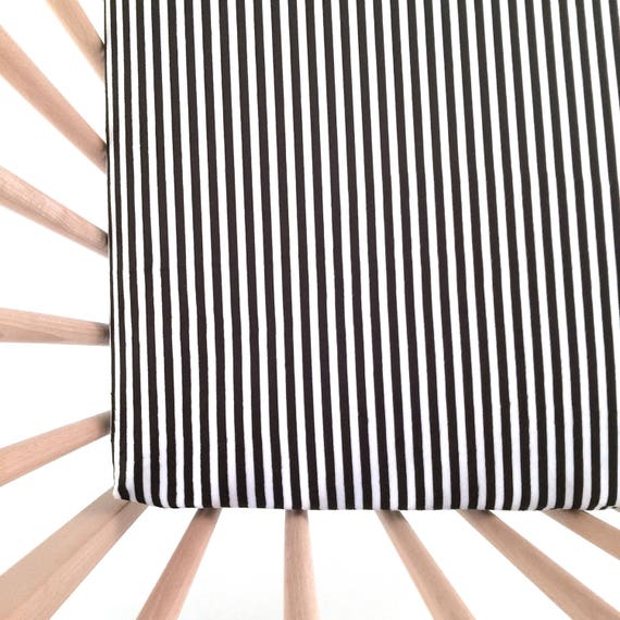 Crib Sheet Black Stripes. Fitted Crib Sheet. Baby Bedding. Etsy