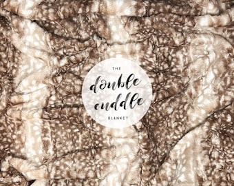 Double Cuddle Blanket: Fawn Cuddle + Your Choice. Baby Blanket. Minky Baby Blanket. Faux Fur Throw Blanket. Throw Blanket. Baby Gift. PYO.