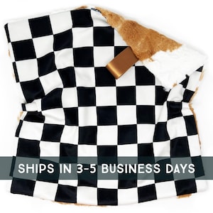 Lovey: Black Checkerboard. Lovey. Black Lovey. Check Lovey. Checkerboard Lovey. Lovie. Baby Lovey. Minky Lovey. Retro Lovey. Baby Gift. PYO.