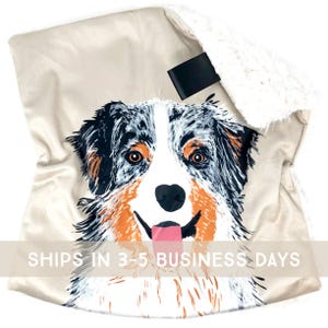 Lovey: Blue Merle Australian Shepherd Dog Friendliest Face. Lovey. Aussie Lovey. Dog Lovey. Minky Lovey. Lovey for Babies. Baby Gift. PYO.