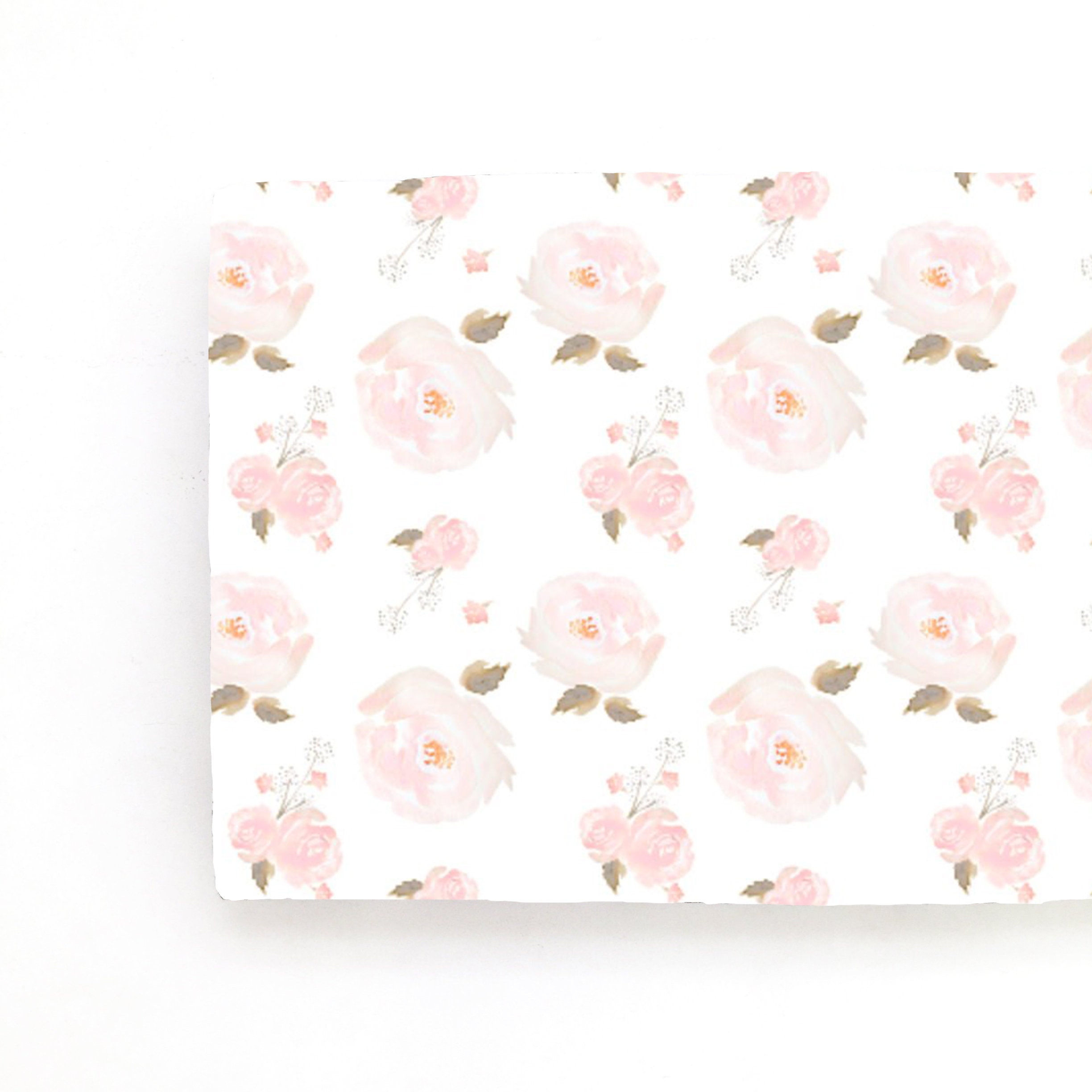 Changing Pad Cover Soft Pink Watercolor Rose. Change Pad. Etsy
