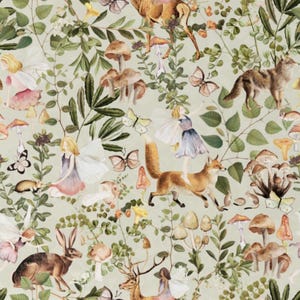 Lovey, Baby Blanket, or Adult Blanket: Fairy Forest. Woodland Animals. Girl. Fantasy. Whimsical. Gothic. Alt Baby. Wolf. Fox. Deer. Gift.