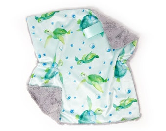 Lovey: Sea Turtles. Lovey. Turtle Lovey. Green Lovey. Turtle Lovie. Lovie. Baby Lovey. Lovie. Minky Lovey. Baby Gift.