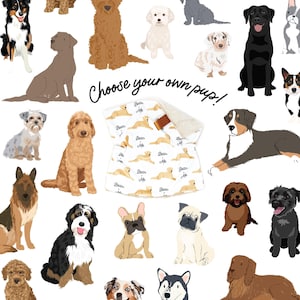Lovey: Choose Your Own Pup! Minky. Lovie. Baby Blanket. Dog Nursery. Dog Owner Baby Gift. Personalized. Dog and Me Baby Gift. Custom Names.