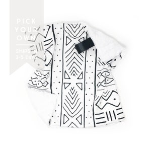 Lovey: White Mudcloth. Lovey. Black and White Lovey. Mudcloth Lovey. Baby Lovey. Lovie. Minky Lovey. Lovey for Babies. Baby Gift. PYO.