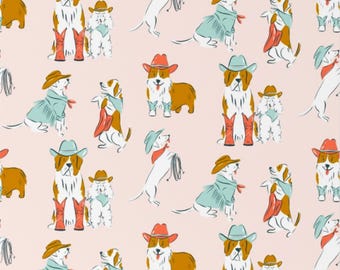 Lovey, Baby Blanket, or Adult Blanket: Western Cowboy Dogs. Puppies. Pink. Southwestern. Cowgirl. Poodle. Rodeo. Corgi. Texas. Baby Gift.