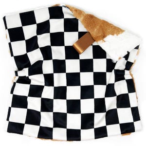 Lovey: Black Checkerboard. Lovey. Black Lovey. Check Lovey. Checkerboard Lovey. Lovie. Baby Lovey. Minky Lovey. Retro Lovey. Baby Gift.
