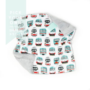 Lovey: Train Faces. Lovey. Train Lovey. Subway Lovey. Baby Lovey. Minky Lovey. Lovey for Babies. Baby Gift. PYO.