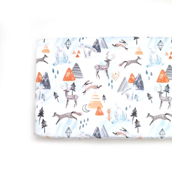 Changing Pad Cover White Woodland. Change Pad. Changing Pad. Etsy