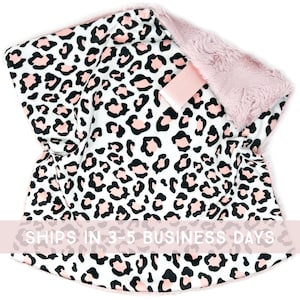 Lovey: Pink and Black Leopard Print. Lovie. Minky. Soft. Cuddly. Girl. Animal Print. Cheetah. Comfort Object. Baby Sleep. Baby Gift. PYO.