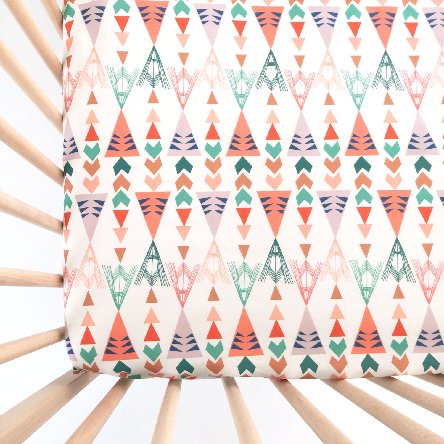 Crib Sheet Teal Teepees. Fitted Crib Sheet. Baby Bedding. Crib Etsy