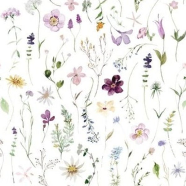 Lovey, Baby Blanket, or Adult Blanket: Lucy's Lavender Wildflowers. Floral Lovey. Wildflower Blanket. Wildflower Lovey. Baby Gift.