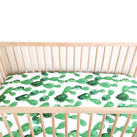 cactus fitted crib sheet
