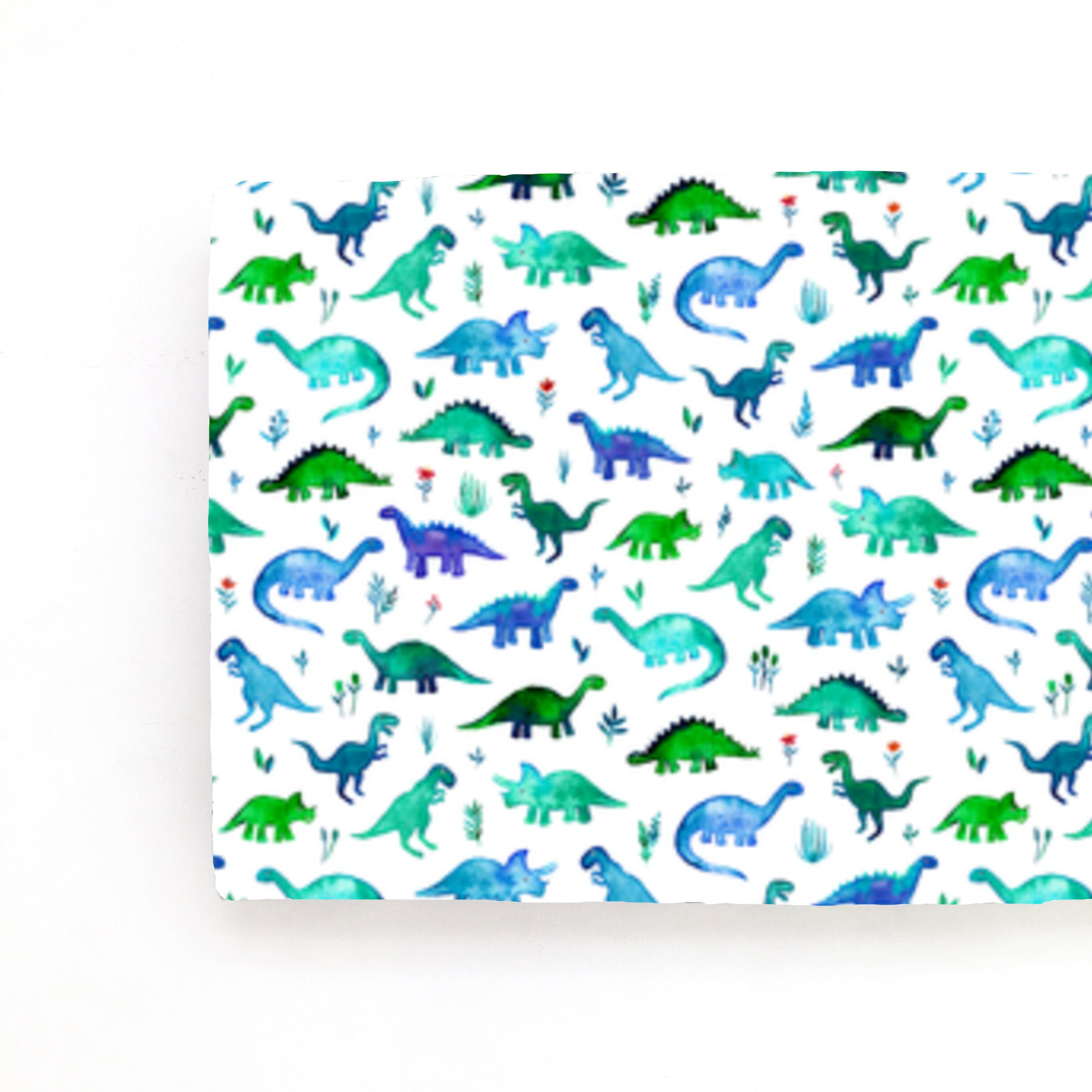 Changing Pad Cover Blue and Green Dinosaurs. Dinosaur Etsy