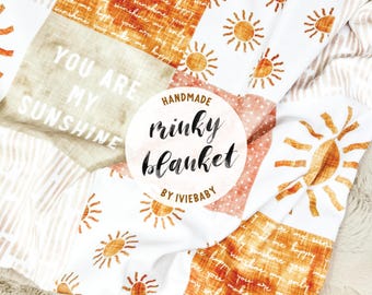 Baby Blanket: You Are My Sunshine Squares. Baby Blanket. Sun Baby Blanket. Blush Baby Blanket. Sunshine Baby Blanket. Baby Gift.
