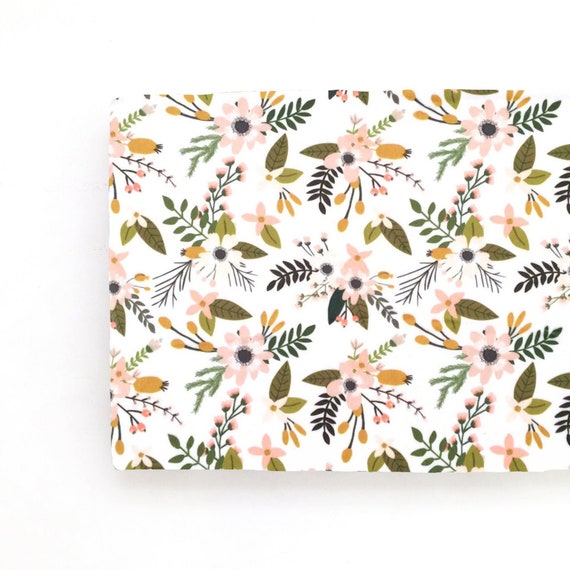 Changing Pad Cover Blush Sprigs and Blooms. Change Pad. Etsy