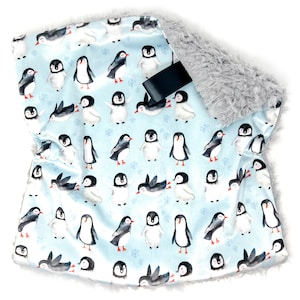 Lovey: Blue Snowflake Penguins. Lovey. Penguin Lovey. Penguin Lovie. Baby Lovey. Minky Lovey. Lovey for Babies. Baby Gift.