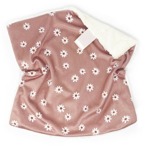 Lovey: Flax Daisies. Mauve Lovey. Daisy Lovey. Mauve Daisy Lovey. Floral Lovey. Lovie. Baby Lovey. Minky Lovey. Floral Baby Gift.