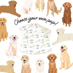 Lovey: Personalized Golden Retriever. Dog and Me Baby Gift. Names. Dogs. Puppies. Dog Owner New Parent Gift. Custom Dog Gift. Dog Nursery.
