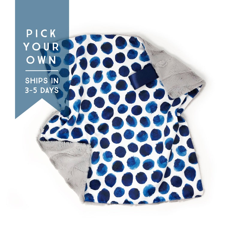 Lovey: Indigo Dots. Lovey. Navy Lovey. Dots Lovey. Indigo Lovey. Navy Lovie. Baby Lovey. Minky Lovey. Blue Lovey. Navy Dots Lovey. PYO. image 1