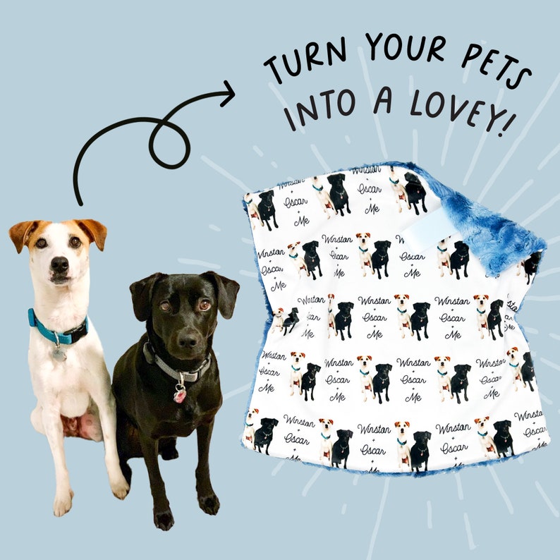 Lovey, Baby Blanket, or Adult Blanket: Personalized Pet. Lovey. Dog Lovey. Personalized Pet Lovey. Personalized Lovey. Baby Gift. image 1