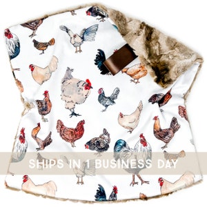 Lovey: Chickens. Minky. Lovie. Baby Gift. Baby Sleep. Comfort Object. Farm. Rooster. Hens. Bantys. Orpingtons. Sebrights. Brown. Quick Ship.