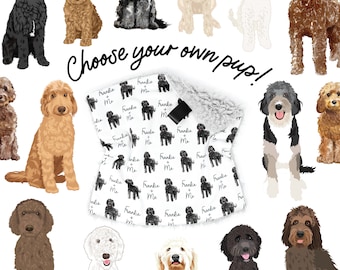 Lovey, Baby Blanket, or Adult Blanket: Personalized Black Labradoodle. Lovey. Dog Lovey. Personalized. Labradoodle. Doodle. Goldendoodle.