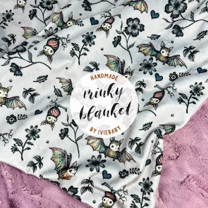 Baby Blanket: Cute Little Gray Bats. Baby Blanket. Witchy Baby Gift. Goth Baby. Gothic Baby Blanket. Bat Baby Gift. Dark Academia Blanket.