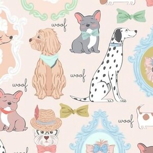 Lovey, Baby Blanket, or Adult Blanket: Pastel Fancy Puppies. Puppy Lovey. Dog Lovey. Yorkie. Frenchie. Dalmatian. French Bulldogs. Baby Gift
