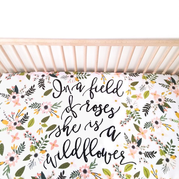 wildflower crib sheet