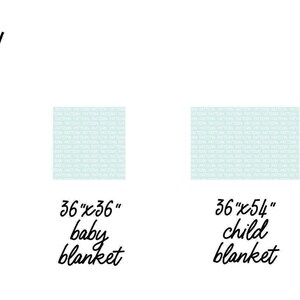 The image is a comparison of blanket sizes, showing the differences between adult and baby blankets. It includes a visual representation of the blanket sizes, with each blanket size represented by a square or rectangle. The text in the image provides a clear comparison between the adult and baby blankets, indicating the differences in size and coverage.