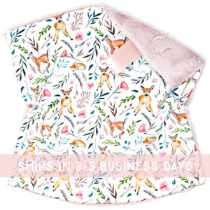 Lovey: Fawns and Flowers. Lovey. Woodland Lovey. Deer Lovey. Floral Lovey. Lovie. Baby Lovey. Minky Lovey. Lovey for Babies. Baby Gift. PYO.