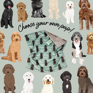 Lovey: Personalized Brown Goldendoodle. Dog and Me Baby Gift. Names. Dogs. Puppies. Dog Owner New Parent Gift. Custom Dog Gift. Dog Nursery.