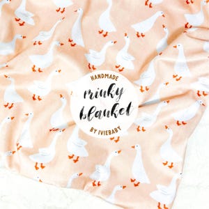 Baby Blanket: Peach Geese. Baby Blanket. Goose Blanket. Blush Baby Blanket. Goose Baby Blanket. Geese Baby Blanket. Goose Throw Blanket.