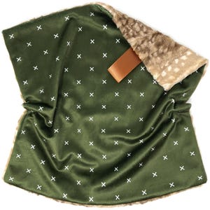 Lovey: True Olive X. Lovie. Minky. Soft. Cuddly. Baby Sleep. Earth Tone. Green. Gender Neutral. Boy. Baby Gift. Simple. Dots.