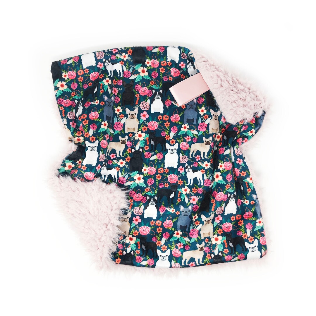 Lovey Teal Floral French Bulldogs. Lovey. French Bulldog Etsy