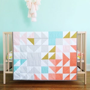 Coral Kaleidoscope Wholecloth Blanket