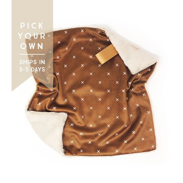 Lovey: Copper X. Lovey. Copper Lovey. Copper Lovie. Copper Lovey. Earth Tone Lovey. Baby Lovey. Lovey for Babies. Baby Gift. PYO.