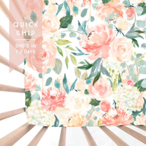 Crib Sheet Peaches And Cream Coral Crib Sheet Fitted Crib Etsy