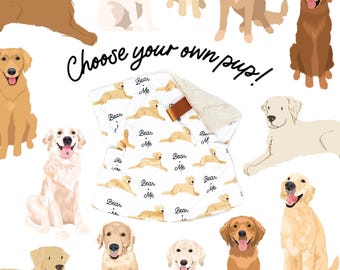 Lovey: Personalized Golden Retriever. Dog and Me Baby Gift. Names. Dogs. Puppies. Dog Owner New Parent Gift. Custom Dog Gift. Dog Nursery.