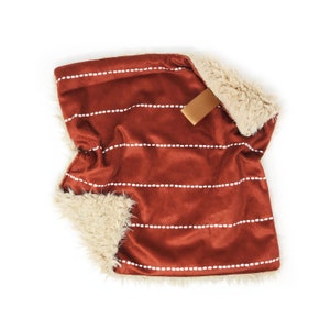 Lovey: Rust Oliver Stripe. Lovey. Rust Lovey. Stripe Lovey. Lovie. Baby Lovey. Lovie. Minky Lovey. Rust Lovie. Baby Gift.