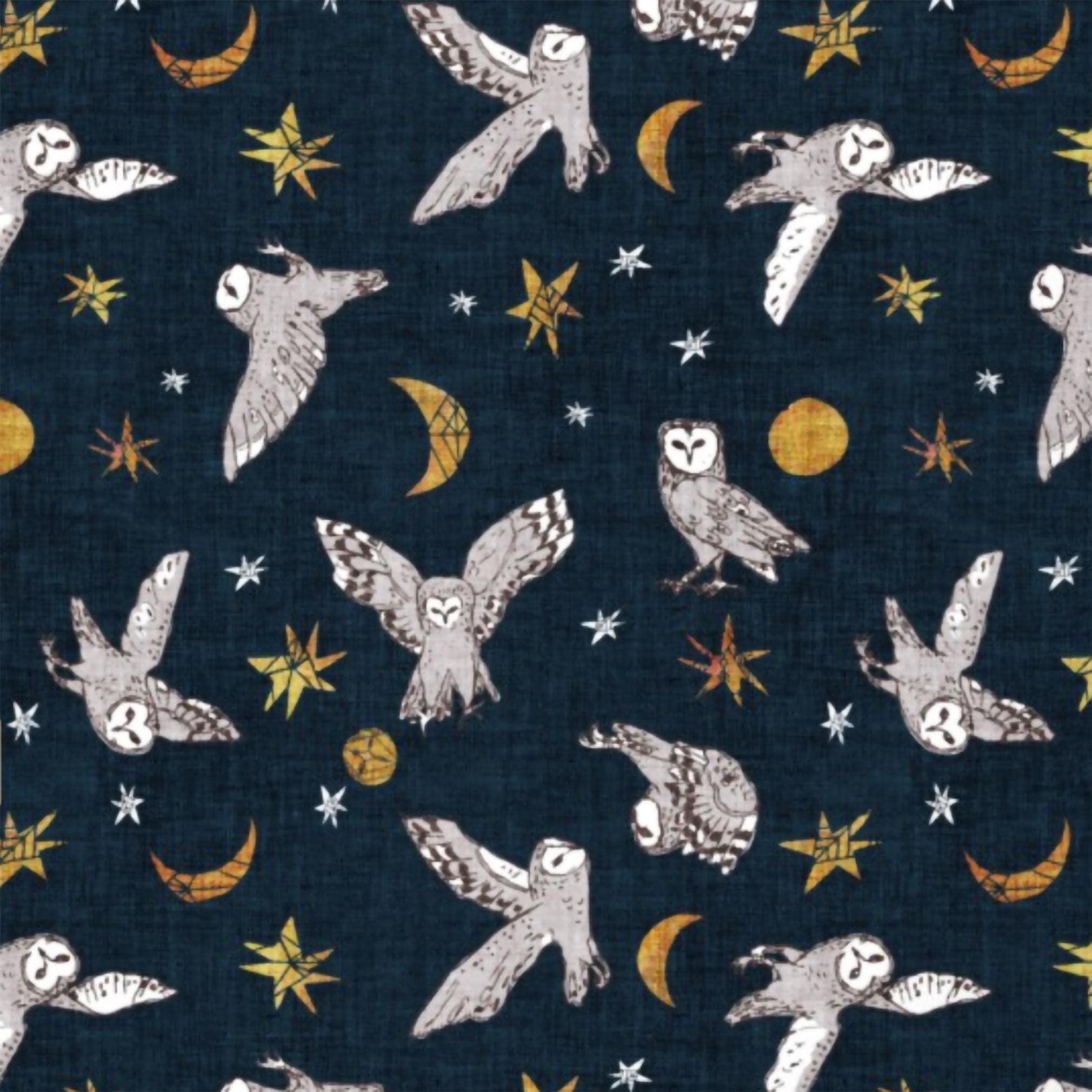 Lovey, Baby Blanket, or Adult Blanket: Luna Owl. Woodland. Minky. Soft. Cuddly. Navy Blue. Gold. Boy