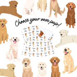 Lovey: Personalized Golden Retriever. Dog and Me Baby Gift. Names. Dogs. Puppies. Dog Owner New Parent Gift. Custom Dog Gift. Dog Nursery.
