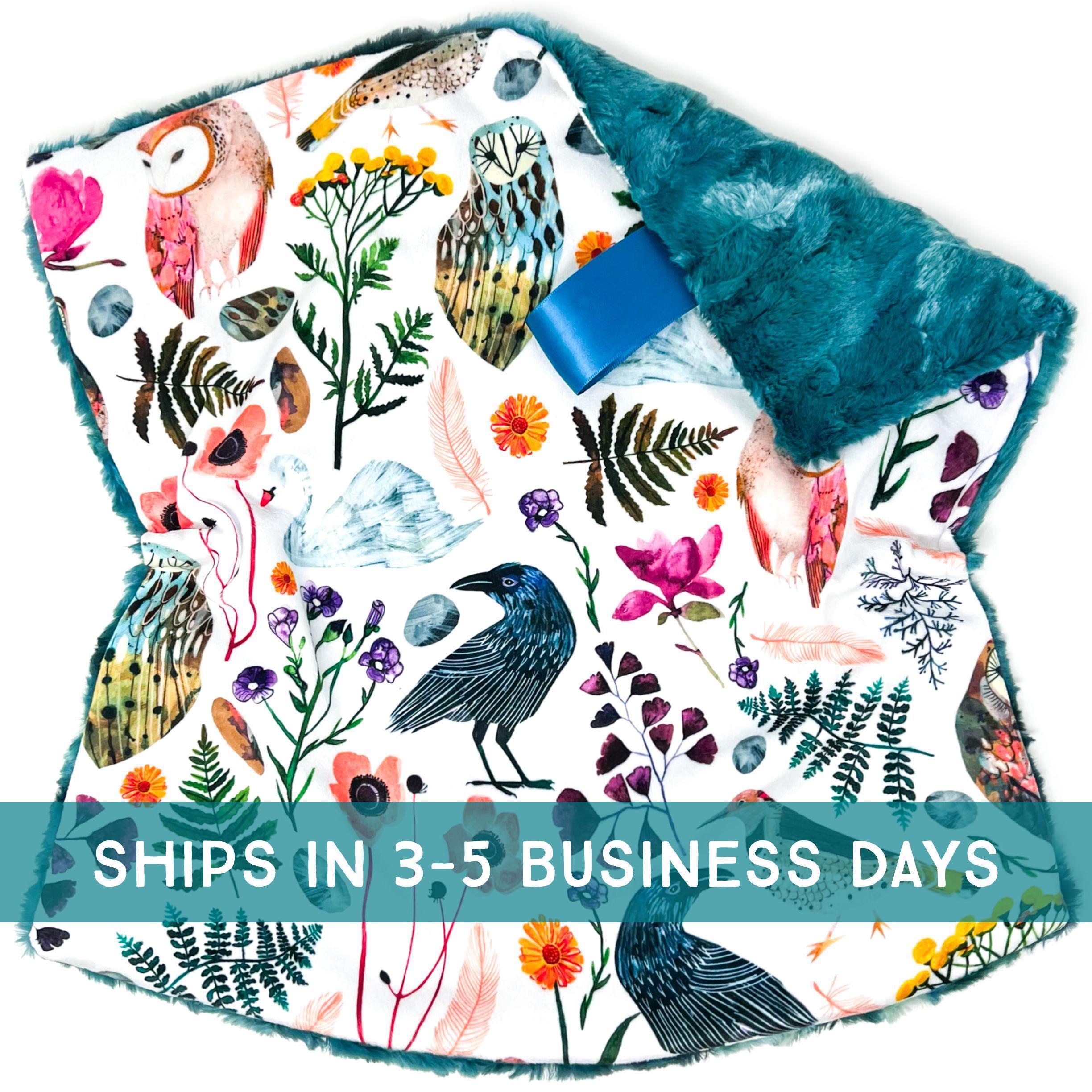 Lovey: Floral Owls. Lovey. Woodland. Minky. Soft. Flowers. Forest. Girl. Baby Gift. Swan. Raven. Bir