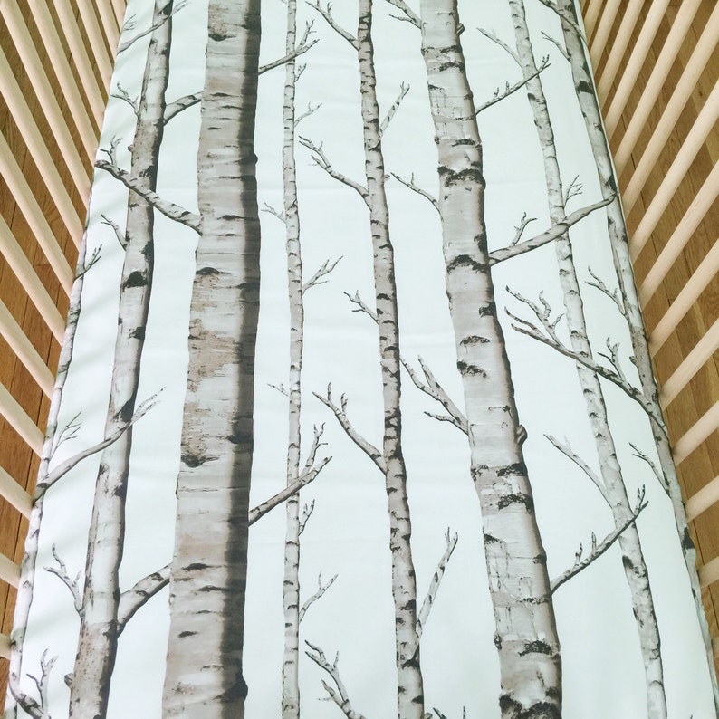 Crib Sheet Birch Trees. Fitted Crib Sheet. Crib Sheet. Tree Etsy