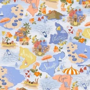 Lovey, Baby Blanket, or Adult Blanket: Scenic Italian Coastal Beach. Lovie. Minky. Soft. Cuddly. Travel. Baby Gift. Italy. Map.